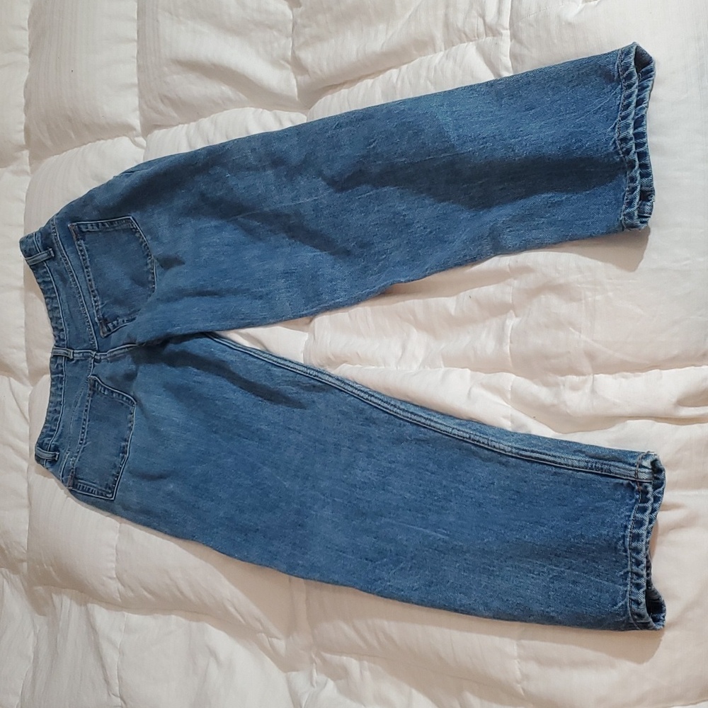 Zara denim pleated jean
